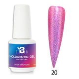 Bozlin 36 Colors Holographic Gel Soak Off LED/UV Gel Nail Polish 15ML Super Shinny Gel Polish Manicure Nail Art Tools Lacquers