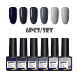 LEMOOC 4/6Pcs Nail Gel Polish Set Colorful Glitter Sequins Effect Gel Varnish Kits Soak Off UV LED Manicures Hybrid Lacquers