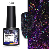 LEMOOC 8ml Glitter Gel Nail Polish Paint Varnishes Lacquers For Nail Art Design Semi Permanent Soak Off Base Top Coat For Nails