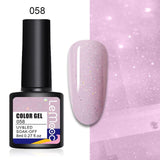 LEMOOC 8ml Glitter Gel Nail Polish Paint Varnishes Lacquers For Nail Art Design Semi Permanent Soak Off Base Top Coat For Nails