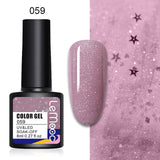 LEMOOC 8ml Glitter Gel Nail Polish Paint Varnishes Lacquers For Nail Art Design Semi Permanent Soak Off Base Top Coat For Nails