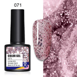 LEMOOC 8ml Glitter Gel Nail Polish Paint Varnishes Lacquers For Nail Art Design Semi Permanent Soak Off Base Top Coat For Nails