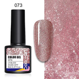 LEMOOC 8ml Glitter Gel Nail Polish Paint Varnishes Lacquers For Nail Art Design Semi Permanent Soak Off Base Top Coat For Nails