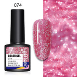 LEMOOC 8ml Glitter Gel Nail Polish Paint Varnishes Lacquers For Nail Art Design Semi Permanent Soak Off Base Top Coat For Nails