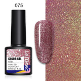 LEMOOC 8ml Glitter Gel Nail Polish Paint Varnishes Lacquers For Nail Art Design Semi Permanent Soak Off Base Top Coat For Nails