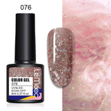 LEMOOC 8ml Glitter Gel Nail Polish Paint Varnishes Lacquers For Nail Art Design Semi Permanent Soak Off Base Top Coat For Nails