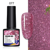 LEMOOC 8ml Glitter Gel Nail Polish Paint Varnishes Lacquers For Nail Art Design Semi Permanent Soak Off Base Top Coat For Nails