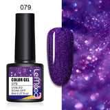 LEMOOC 8ml Glitter Gel Nail Polish Paint Varnishes Lacquers For Nail Art Design Semi Permanent Soak Off Base Top Coat For Nails