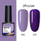 LEMOOC 8ml Glitter Gel Nail Polish Paint Varnishes Lacquers For Nail Art Design Semi Permanent Soak Off Base Top Coat For Nails