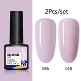 LEMOOC 8ml Glitter Gel Nail Polish Paint Varnishes Lacquers For Nail Art Design Semi Permanent Soak Off Base Top Coat For Nails