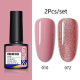 LEMOOC 8ml Glitter Gel Nail Polish Paint Varnishes Lacquers For Nail Art Design Semi Permanent Soak Off Base Top Coat For Nails