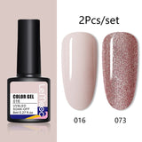 LEMOOC 8ml Glitter Gel Nail Polish Paint Varnishes Lacquers For Nail Art Design Semi Permanent Soak Off Base Top Coat For Nails