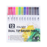 12/18/24/36/48/72/100PCS Colors Fine Liner Drawing Painting Art Marker Pens Dual Tip Brush Pen School Supplies Stationery