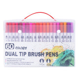 12/18/24/36/48/72/100PCS Colors Fine Liner Drawing Painting Art Marker Pens Dual Tip Brush Pen School Supplies Stationery