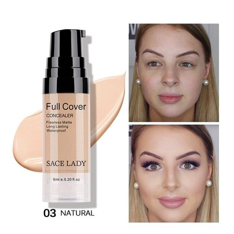 SACE LADY Liquid Concealer Full Cover Makeup Face Corrector Cream Waterproof Eye Dark Circles 6ml Natural Cosmetic Wholesale